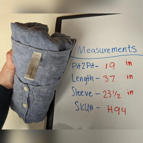 Studio 412 S Linen Henley Long Sleeve Shift Button Front Shift Dress Lagenlook - Picture 10 of 10